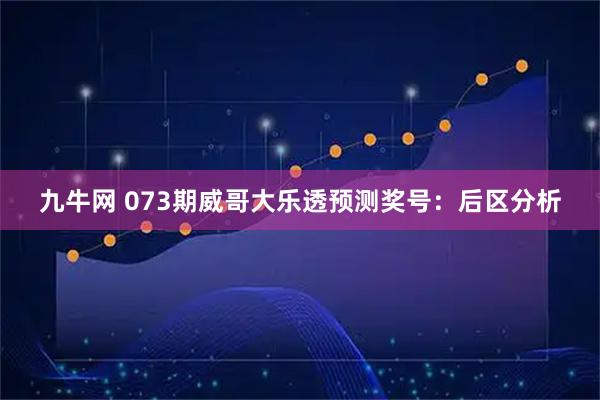 九牛网 073期威哥大乐透预测奖号：后区分析